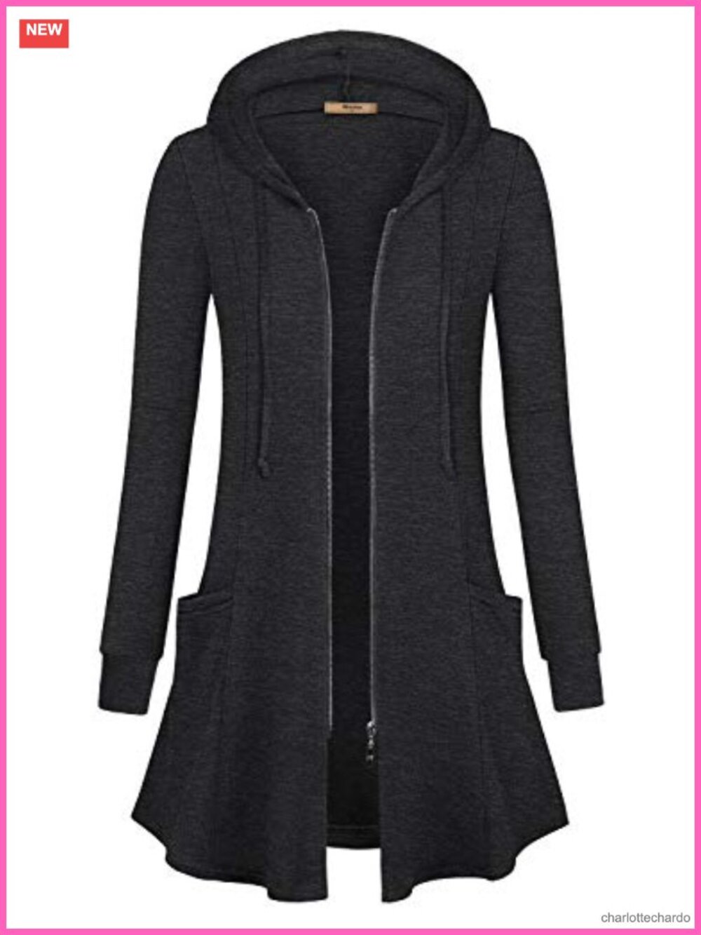 Zip Up Long Hoodie Jacket Lightweight Tunic Cardigan